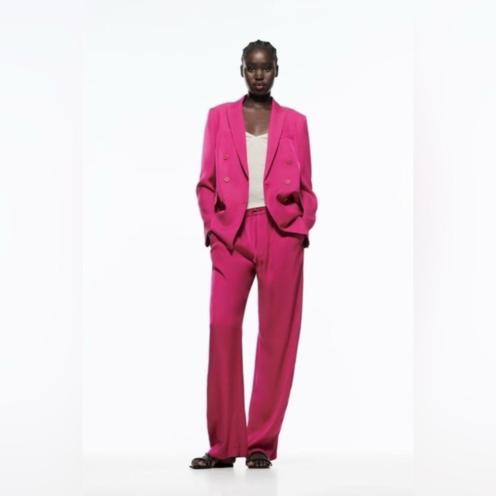 Zara Fuchsia Wide Leg Pantsuit